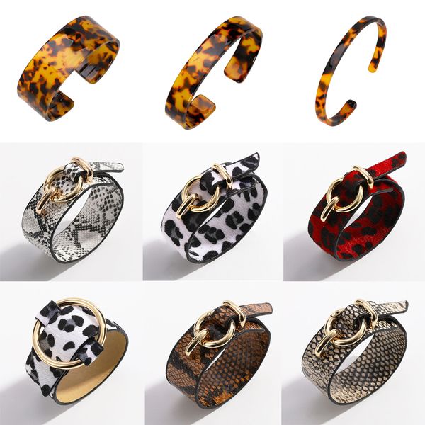 lady trendy leopard print bangle bracelets for women boho gold button vintage leather bracelet snakeskin punk jewelry, Black
lady trendy leopard print bangle bracelets for women boho gold button vintage leather bracelet snakeskin punk jewelry, Black
