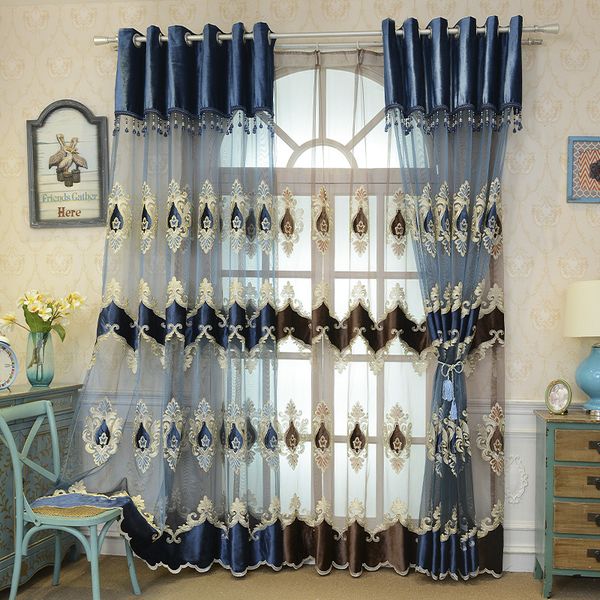 european luxury royal blue flocking embroidered tulle curtains for living room coffee color sheer panel for ls bedroom 021#4
european luxury royal blue flocking embroidered tulle curtains for living room coffee color sheer panel for ls bedroom 021#4