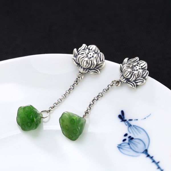earings fashion jewelry luyin s925 pure restoring ancient ways do old mosaic ms hetian jade lotus pendant earrings wholesale, Golden;silver
earings fashion jewelry luyin s925 pure restoring ancient ways do old mosaic ms hetian jade lotus pendant earrings wholesale, Golden;silver