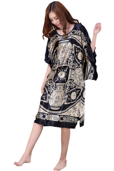 plus size summer women's faux silk nigh robe black lady bath gown nightgown bathrobe sleepwear mujer pijama flower zh07c, Black;red
plus size summer women's faux silk nigh robe black lady bath gown nightgown bathrobe sleepwear mujer pijama flower zh07c, Black;red