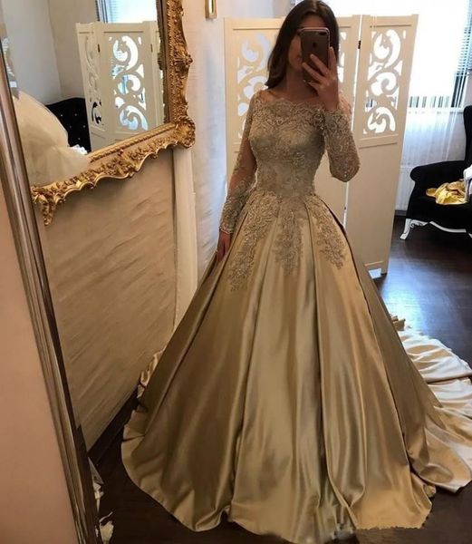 modest sweep train 2019 gorgeous off shoulder gold a line prom dresses long sleeves lace custom made applique sweep train formal gowns, Black
modest sweep train 2019 gorgeous off shoulder gold a line prom dresses long sleeves lace custom made applique sweep train formal gowns, Black