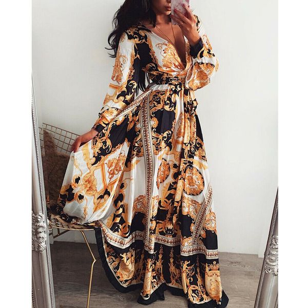 2019 fashion women boho style long deep v-neck beach summer printed floral maxi vintage ladies full sleeve dresses sundress, Black;gray
2019 fashion women boho style long deep v-neck beach summer printed floral maxi vintage ladies full sleeve dresses sundress, Black;gray