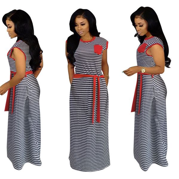 designers striped printed ladies dress with pocket fashion clothing with sashes summer casual women crew neck dresses, Black;gray
designers striped printed ladies dress with pocket fashion clothing with sashes summer casual women crew neck dresses, Black;gray