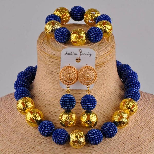 royal blue simulated pearl necklace african beads jewelry set for women fzz15, Silver
royal blue simulated pearl necklace african beads jewelry set for women fzz15, Silver