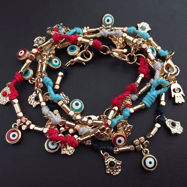 lucky evil eyes hamsa hand of fatima charm bracelet wax rope bracelets for girls women jewelry gifts, Golden;silver
lucky evil eyes hamsa hand of fatima charm bracelet wax rope bracelets for girls women jewelry gifts, Golden;silver