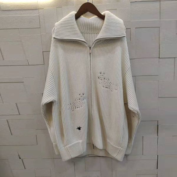 wool knit sweater women's autumn and winter 2019 hollow long sleeve lapel casual loose long sweater, White;black
wool knit sweater women's autumn and winter 2019 hollow long sleeve lapel casual loose long sweater, White;black