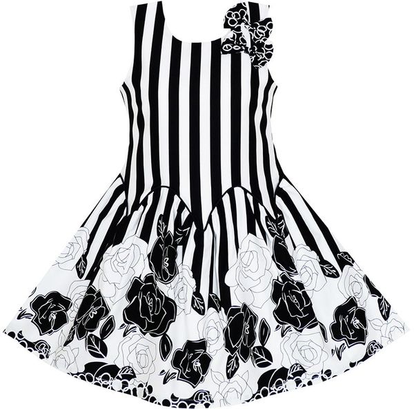 girls dress sleeveless black white stripes flower bow tie cotton 2020 summer princess wedding party size 7-14 carnival vestidos, Red;yellow
girls dress sleeveless black white stripes flower bow tie cotton 2020 summer princess wedding party size 7-14 carnival vestidos, Red;yellow