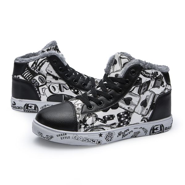 2019 new fashion high-couple shoes comfortable trend canvas shoes warm plus velvet sports men and women casual, Black
2019 new fashion high-couple shoes comfortable trend canvas shoes warm plus velvet sports men and women casual, Black