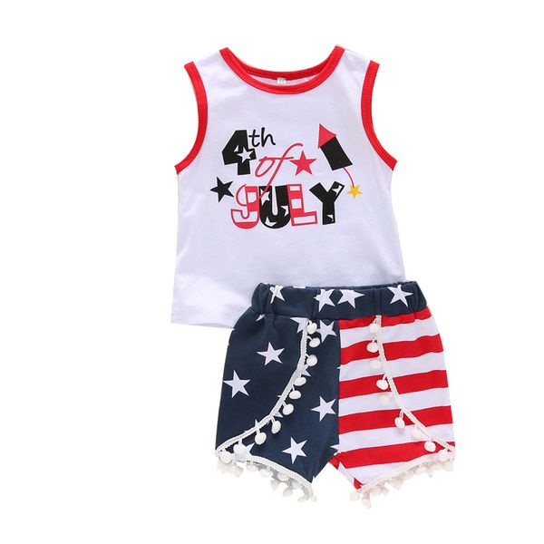 boys girls stirped outfits 4 july letter printed sleeveless vest american independence national day baby clothes splice tassel shorts 060508, White
boys girls stirped outfits 4 july letter printed sleeveless vest american independence national day baby clothes splice tassel shorts 060508, White