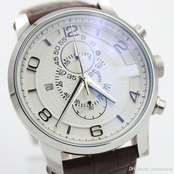 chrismas surprise mens wristwatches quartz chronometer time fly bezel 9671 round dial silver stainless steel case brown leather band watch, Slivery;brown
chrismas surprise mens wristwatches quartz chronometer time fly bezel 9671 round dial silver stainless steel case brown leather band watch, Slivery;brown