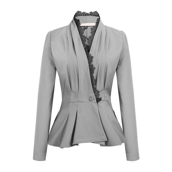 women business lace trim one button long sleeve slim peplum blazer jacket coat hot, White;black
women business lace trim one button long sleeve slim peplum blazer jacket coat hot, White;black