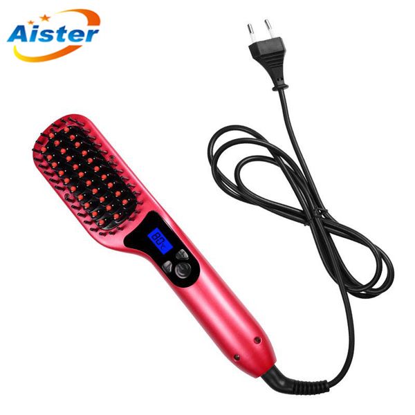 2018 new ceramic hair straightening brush lcd comb irons electric hair straightener brush, Black
2018 new ceramic hair straightening brush lcd comb irons electric hair straightener brush, Black