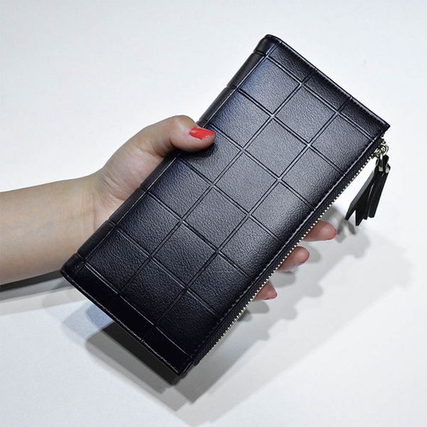 women leather purse plaid wallets long ladies colorful walet red clutch holder coin bag female double zipper wallet, Red;black
women leather purse plaid wallets long ladies colorful walet red clutch holder coin bag female double zipper wallet, Red;black