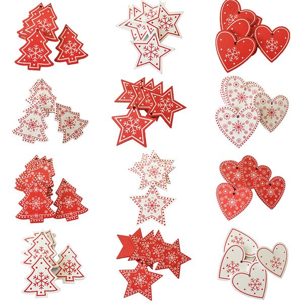 10pcs diy wooden christmas tree hanging ornaments red white pendant xmas tree snow flakes for party christmas home decorations
10pcs diy wooden christmas tree hanging ornaments red white pendant xmas tree snow flakes for party christmas home decorations