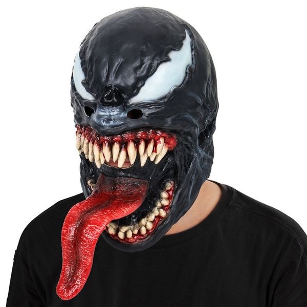the venom mask black and red cosplay edward brock dark superhero venom latex masks helmet halloween party props
the venom mask black and red cosplay edward brock dark superhero venom latex masks helmet halloween party props