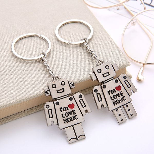 funny color gold steel robot men and women couples' keychains lover's fashion car bag keyring pendant valentine's day gifts, Silver
funny color gold steel robot men and women couples' keychains lover's fashion car bag keyring pendant valentine's day gifts, Silver