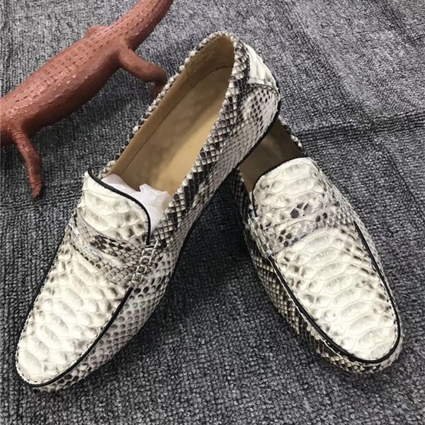 fancy exotic genuine python leather soft rubble sole men's flats dress shoes authentic snakeskin male slip-on shoes for suits, Black
fancy exotic genuine python leather soft rubble sole men's flats dress shoes authentic snakeskin male slip-on shoes for suits, Black