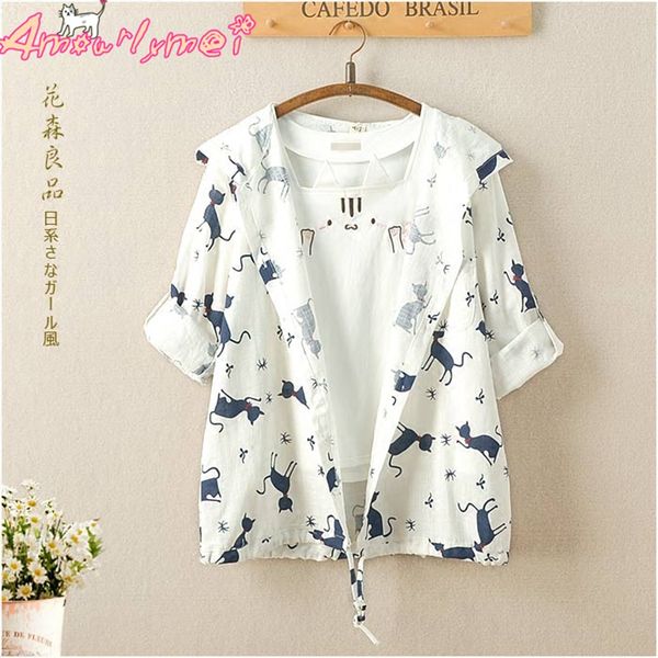women's jackets 2021 summer women jacket japanese style mori girl kawaii cat print hooded thin casual coat loose long sleeve female out, Black;brown
women's jackets 2021 summer women jacket japanese style mori girl kawaii cat print hooded thin casual coat loose long sleeve female out, Black;brown