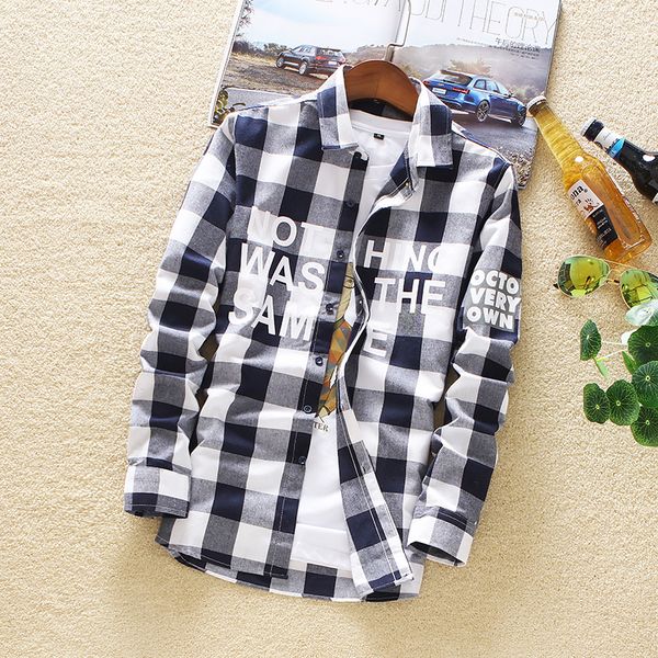 spring fashion striped plaid men's long-sleeved shirt, personalized letter printed shirt, cotton large size men's business shirt, White;black
spring fashion striped plaid men's long-sleeved shirt, personalized letter printed shirt, cotton large size men's business shirt, White;black