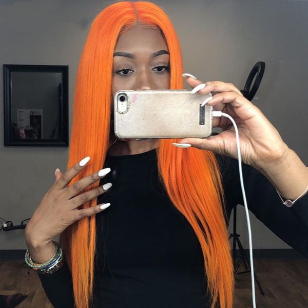 straight orange colored human hair wig 13x4 deep part lace front brazilian remy full frontal wig preplucked for black women, Black;brown
straight orange colored human hair wig 13x4 deep part lace front brazilian remy full frontal wig preplucked for black women, Black;brown