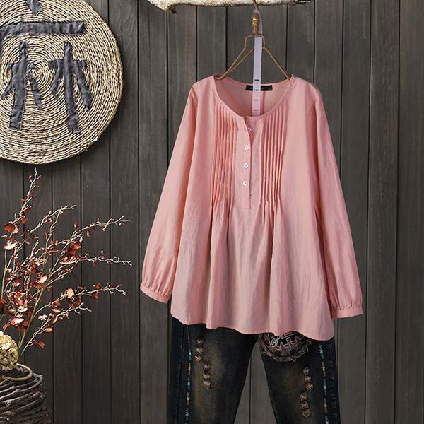 2020 plus size women blouse zanzea spring vintage pleated shirt solid long sleeve cotton linen tunic loose blusas chemise, White
2020 plus size women blouse zanzea spring vintage pleated shirt solid long sleeve cotton linen tunic loose blusas chemise, White