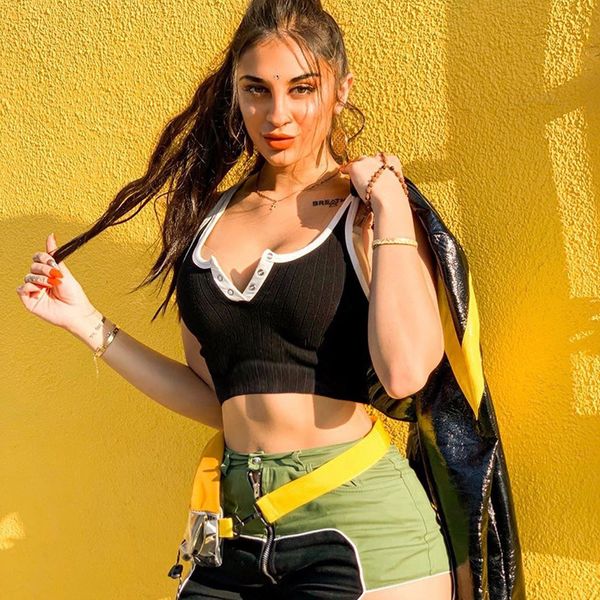work out tanks women sportswear fitness tank button black bustier active jogger crop ribbed knitted camis f20075, White
work out tanks women sportswear fitness tank button black bustier active jogger crop ribbed knitted camis f20075, White