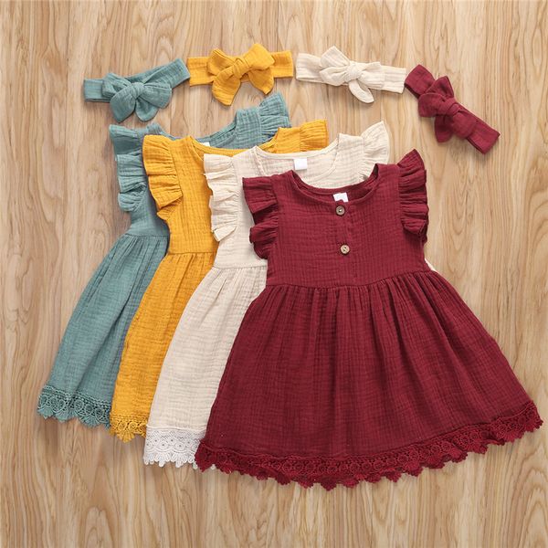 2020 kids baby girls clothes cute girl dress lace sleeve princess dress ruffles sleeveless summer dresses button sundress, Red;yellow
2020 kids baby girls clothes cute girl dress lace sleeve princess dress ruffles sleeveless summer dresses button sundress, Red;yellow
