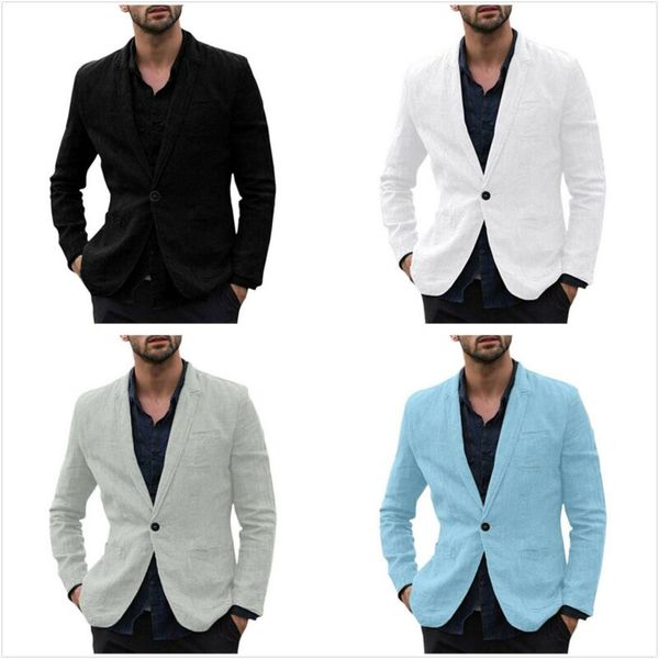 men's casual slim fit solid one button suit blazer business work coat jacket outwear mens clothes lien blazer coats split, White;black
men's casual slim fit solid one button suit blazer business work coat jacket outwear mens clothes lien blazer coats split, White;black