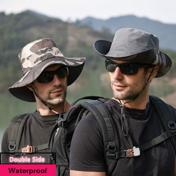 new men double side bucket hats wide brim boonie cap sunblock foldable fishing hiking hunting outdoor sun protective fisherman hats unisex, Blue;gray
new men double side bucket hats wide brim boonie cap sunblock foldable fishing hiking hunting outdoor sun protective fisherman hats unisex, Blue;gray