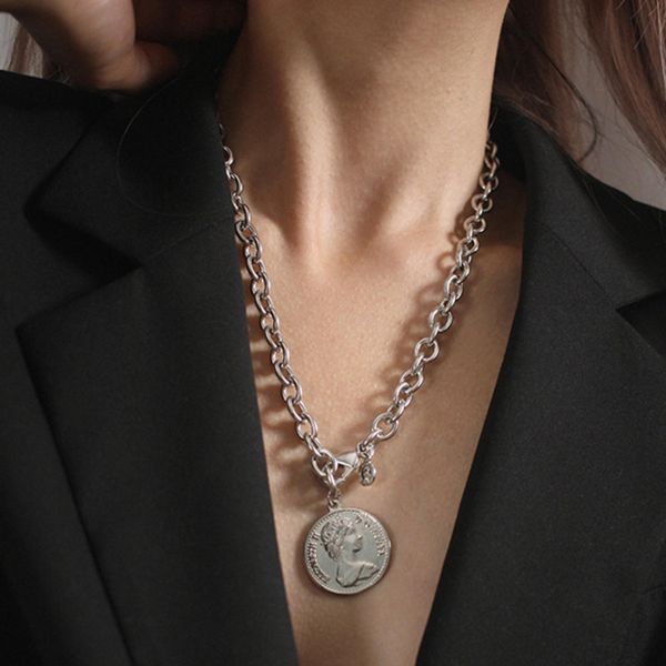 xuxi hip-hop necklace female coin pendant cold wind choker ins exaggerated thick chain temperament necklace 2020 women ss019, Silver
xuxi hip-hop necklace female coin pendant cold wind choker ins exaggerated thick chain temperament necklace 2020 women ss019, Silver