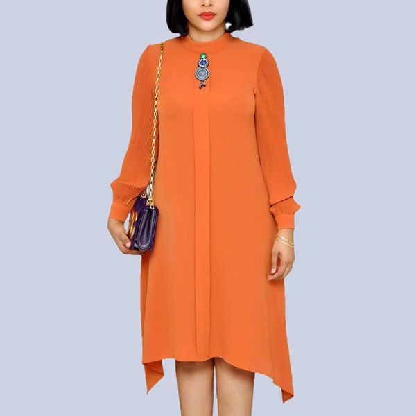 2019 осень и зима мода новый плиссированные с длинными рукавами шить нерегулярные пригородные большой размер платья женский, Black;gray 
2019 осень и зима мода новый плиссированные с длинными рукавами шить нерегулярные пригородные большой размер платья женский, Black;gray