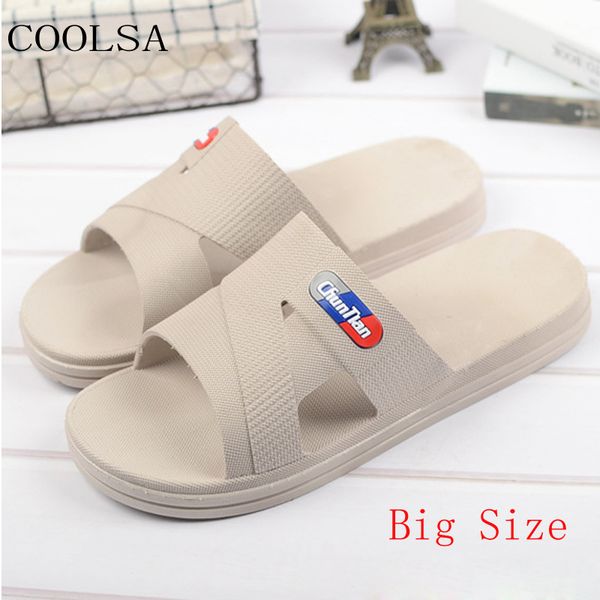 coolsa men's summer non-slip bathroom home slippers extra big size slippers outdoor beach flip flops men slides flat sandals, Blue;gray
coolsa men's summer non-slip bathroom home slippers extra big size slippers outdoor beach flip flops men slides flat sandals, Blue;gray