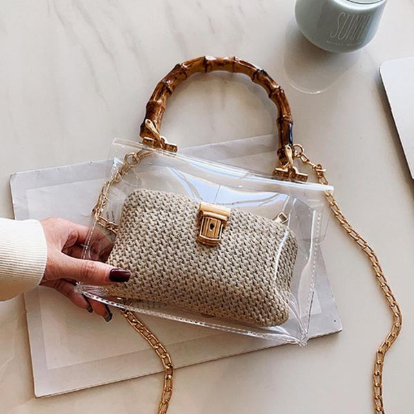 casual clear bamboo handle handbags women chains pvc jelly bags for women transparent messenger bag ladies beach bag bohemia ins
casual clear bamboo handle handbags women chains pvc jelly bags for women transparent messenger bag ladies beach bag bohemia ins