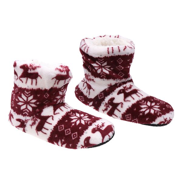 1 pair christmas deer pattern boots coral fleece printing sock cold protection warmer shoes for home adults, Black
1 pair christmas deer pattern boots coral fleece printing sock cold protection warmer shoes for home adults, Black