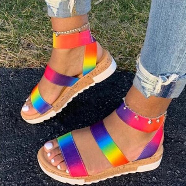 2020 summer women sandals women's fashion rainbow mix color woman platform wedges female ankle strap ladies shoes plus size 43, Black
2020 summer women sandals women's fashion rainbow mix color woman platform wedges female ankle strap ladies shoes plus size 43, Black