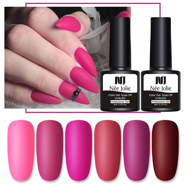 nee jolie 8ml matte color gel polish uv gel varnish soak off polish long lasting nail art matte coat manicures, Red;pink
nee jolie 8ml matte color gel polish uv gel varnish soak off polish long lasting nail art matte coat manicures, Red;pink