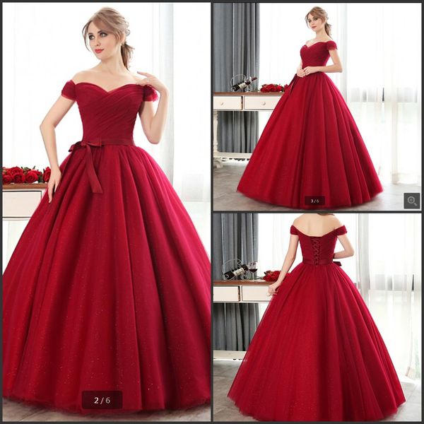 burgundy ball gown pleated prom dress off the shoulder short sleeve prom dresses with sashes and bow prom gowns evening dress, Black
burgundy ball gown pleated prom dress off the shoulder short sleeve prom dresses with sashes and bow prom gowns evening dress, Black