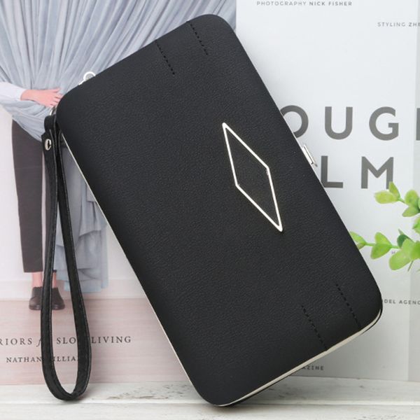 new style womens larger capacity long wallet pu leather phone holder organizer purse, Red;black
new style womens larger capacity long wallet pu leather phone holder organizer purse, Red;black