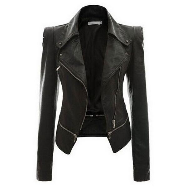 women's ladies pu leather jacket flight coat 2019 new ladies motorcycle biker windproof casual outfit zipper coat, Black
women's ladies pu leather jacket flight coat 2019 new ladies motorcycle biker windproof casual outfit zipper coat, Black