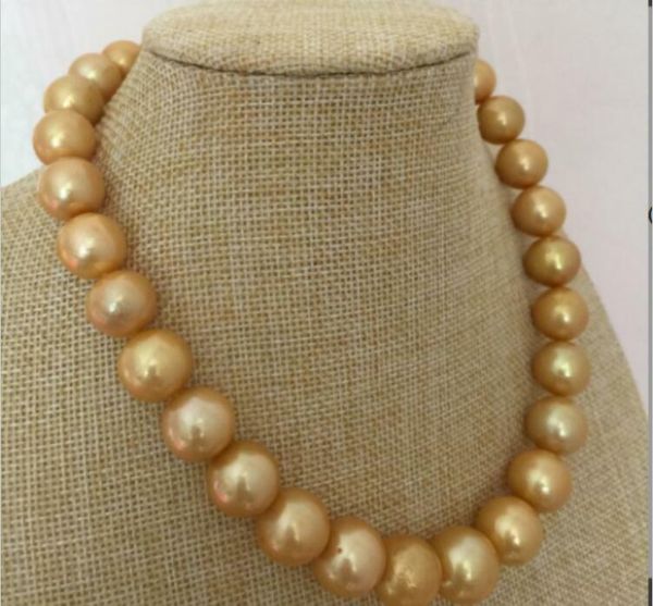 fast fine pearl jewelry gorgeous huge 12-14mm south sea round gold pearl necklace 18inch, Black
fast fine pearl jewelry gorgeous huge 12-14mm south sea round gold pearl necklace 18inch, Black