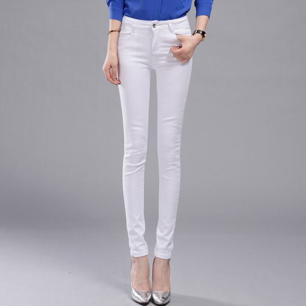 high wais white black jeans stretch women's skinny denim trousers elasticity slim pencil pants for woman, Blue
high wais white black jeans stretch women's skinny denim trousers elasticity slim pencil pants for woman, Blue