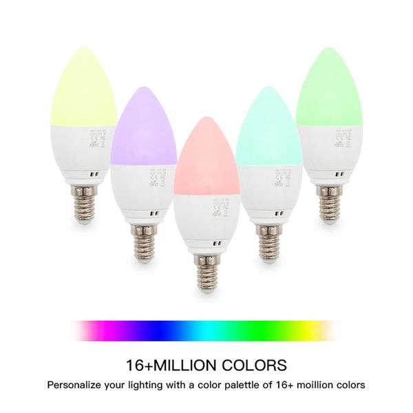 e14 smart wifi led bulb rgb 85v-265v dimmable led bulb app remote control working with alexa google home 16 million colors candle light
e14 smart wifi led bulb rgb 85v-265v dimmable led bulb app remote control working with alexa google home 16 million colors candle light