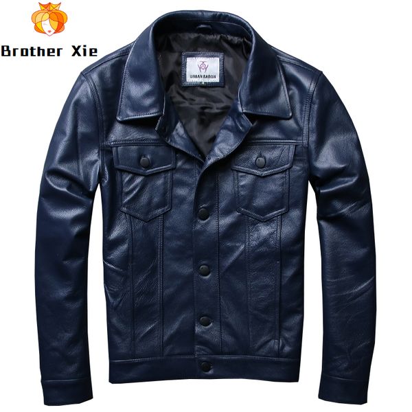 2020 men's genuine leather jackets blue single breasted leather jackets 5xl casual cowhide coat for male, Black
2020 men's genuine leather jackets blue single breasted leather jackets 5xl casual cowhide coat for male, Black