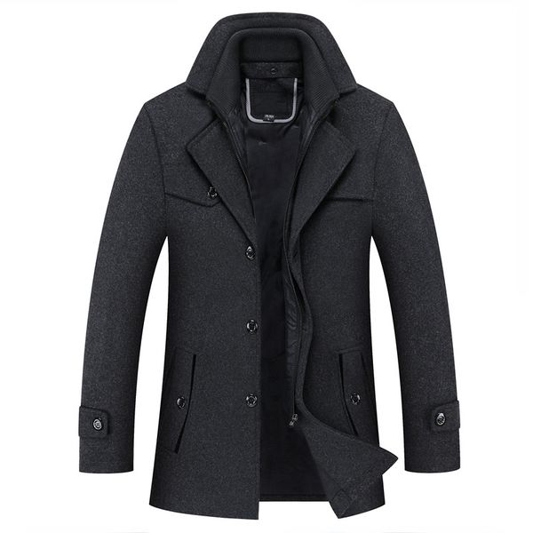 winter men's wool jacket warm business casual solid color jacket wool large size men's coat, Black
winter men's wool jacket warm business casual solid color jacket wool large size men's coat, Black