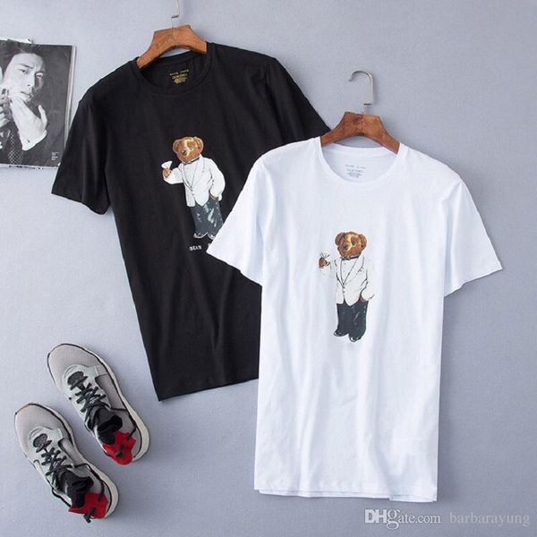 100% cotton designer luxury polo t shirt short sleeve casual loose tee shirts with usa bear pattern printing, White;black
100% cotton designer luxury polo t shirt short sleeve casual loose tee shirts with usa bear pattern printing, White;black