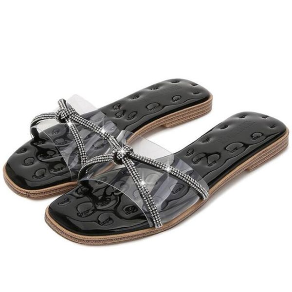 slippers fashion transparent female casual flats summer women shoes bow slides sandals for sh424, Black
slippers fashion transparent female casual flats summer women shoes bow slides sandals for sh424, Black