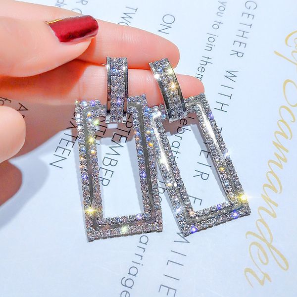 fyuan rhinestone geometric drop earrings for women new 2019 bijoux gold color rectangle crystal dangle earrings jewelry gifts, Silver
fyuan rhinestone geometric drop earrings for women new 2019 bijoux gold color rectangle crystal dangle earrings jewelry gifts, Silver