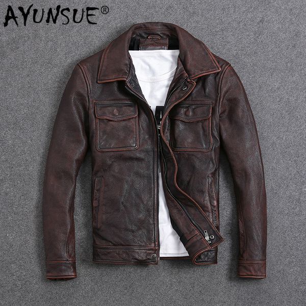 ayunsue vintage genuine cow leather jacket men plus size cowhide leather coat slim short jacket veste cuir homme l-z-14 yy1366, Black
ayunsue vintage genuine cow leather jacket men plus size cowhide leather coat slim short jacket veste cuir homme l-z-14 yy1366, Black