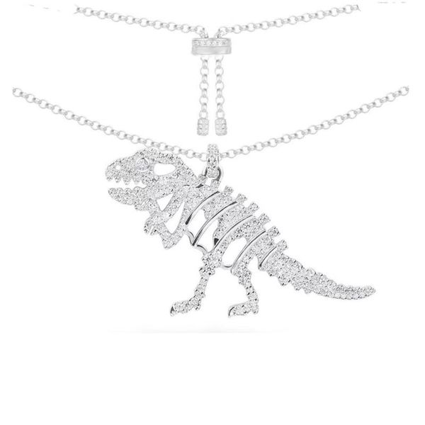 sljely luxury solid 925 sterling silver dinosaur bone pendnat necklace pave zircon cz adjust chain women fashion brand jewelry
sljely luxury solid 925 sterling silver dinosaur bone pendnat necklace pave zircon cz adjust chain women fashion brand jewelry