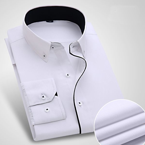 new arrival striped men's dress shirt formal business social slim fit shirts classic long sleeve non-iron shirts no pockets, White;black
new arrival striped men's dress shirt formal business social slim fit shirts classic long sleeve non-iron shirts no pockets, White;black